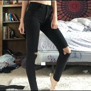 American Eagle Super High Rise Jeggings Black